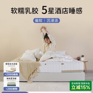 沉浸 栖作乳胶床垫软垫卧室双人家用弹簧厚垫席梦思可拆洗定制