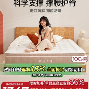 麻大师豆芽黄麻护脊腰双人硬垫乳胶弹簧记忆棉席梦思厚床垫子家用