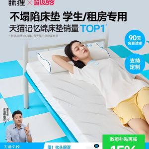 眯狸宿舍床垫学生单人租房专用榻榻米床垫薄垫褥子家用海绵软垫子