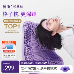 翼眠深睡格子枕TPE护颈椎助睡眠专用成人释压枕头套和枕芯一套