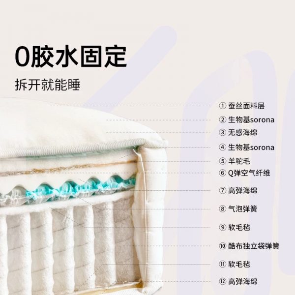 菠萝斑马床垫手工弹簧硬软垫厚席梦思可可小姐 - 图片 2
