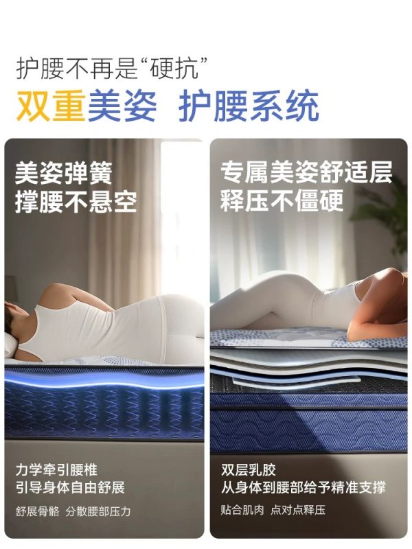 Sealy/丝涟揽月乳胶美姿弹簧床垫承托海绵家用卧室软垫席梦思官方 - 图片 2