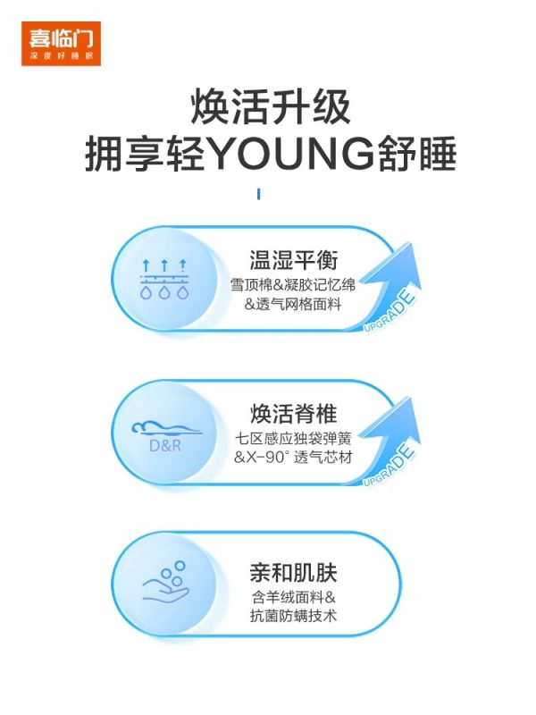 【漾Pro】喜临门政府补贴杨洋推荐记忆绵透气席梦思七区弹簧床垫G - 图片 2