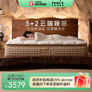 范思【双层奶黄包/ZR】家用卧室静音五分区弹簧床垫 迷你面包小弹簧