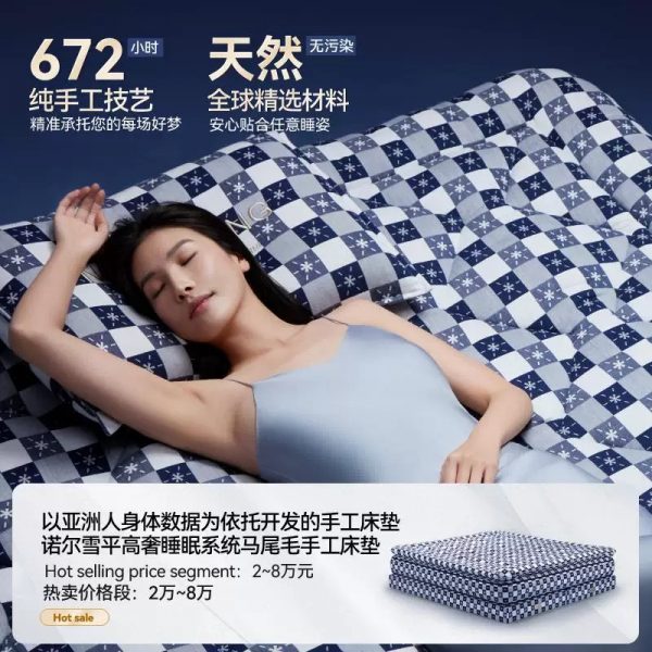 诺尔雪平 手工床垫五星级酒店高端家用席梦思主卧天然马尾毛床垫 - 图片 4
