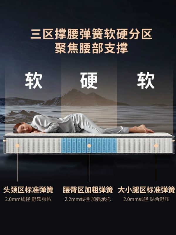 顾家家居黑骑士撑腰双人椰棕席梦思厚弹簧乳胶床垫M1220政企补贴 - 图片 4