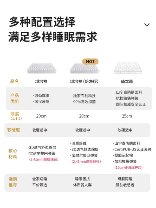 穗宝弹簧加厚1.8米床经济型家用成人双人床席梦思护脊床垫 堪培拉 - 图片 5