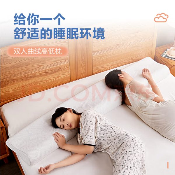 爱意慢回弹记忆棉枕芯助睡眠波浪枕短枕护颈记忆枕成人情侣1.8米长枕 中枕 8cm 80*35*8/10 - 图片 6