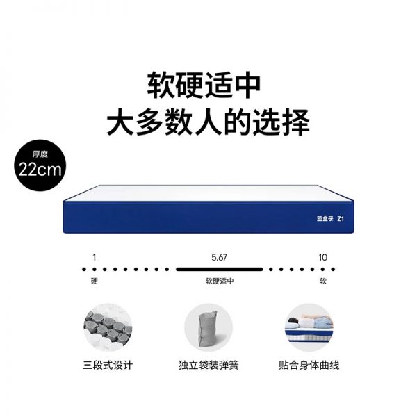蓝盒子Z1 软硬适中记忆棉弹簧床垫家用卧室席梦思 - 图片 8