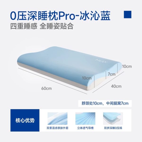 梦百合0压深睡枕pro记忆棉枕头护颈椎专用助睡眠成人枕芯一对 - 图片 6