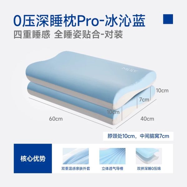 梦百合0压深睡枕pro记忆棉枕头护颈椎专用助睡眠成人枕芯一对 - 图片 7