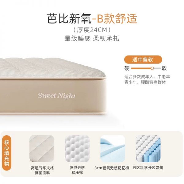 SW甜秘密席梦思床垫乳胶弹簧儿童家用双人硬垫定制厚新氧 - 图片 8