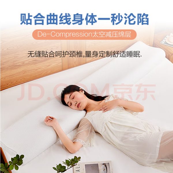 爱意慢回弹记忆棉枕芯助睡眠波浪枕短枕护颈记忆枕成人情侣1.8米长枕 中枕 8cm 80*35*8/10 - 图片 8