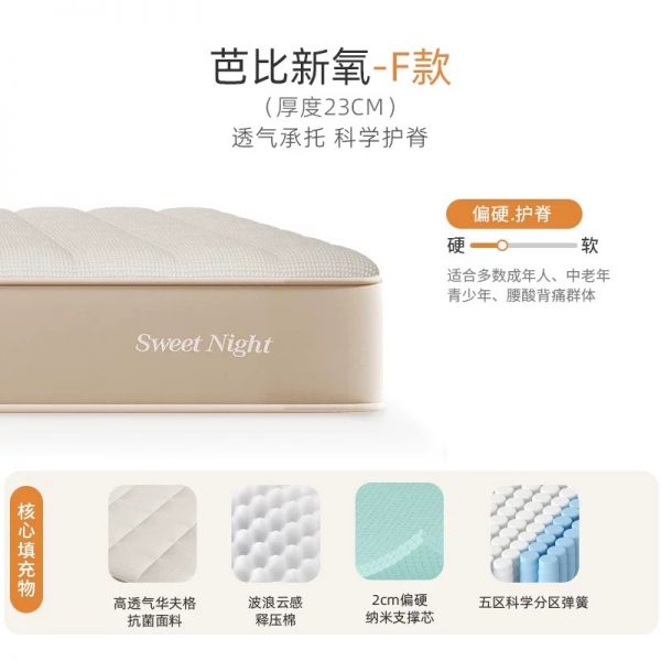 SW甜秘密席梦思床垫乳胶弹簧儿童家用双人硬垫定制厚新氧 - 图片 9