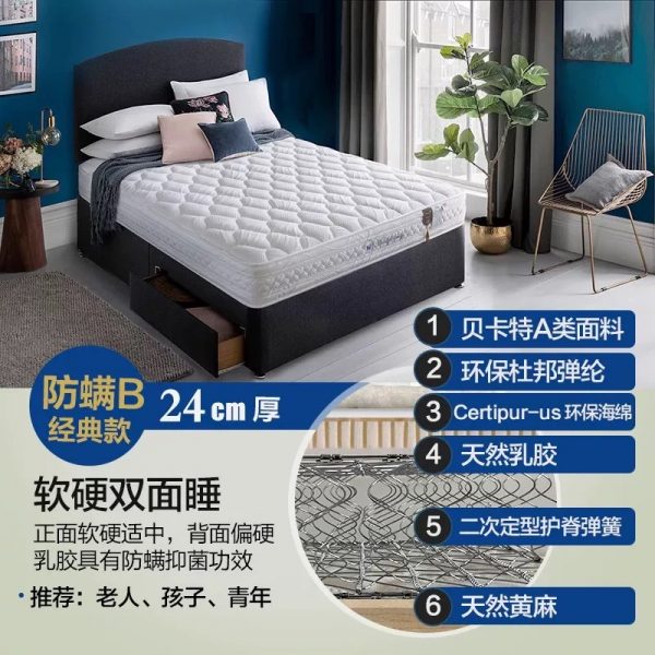 MF月光之家乳胶床垫1.5m 1.8米独立弹簧椰棕垫家用软垫席梦思定制 - 图片 11