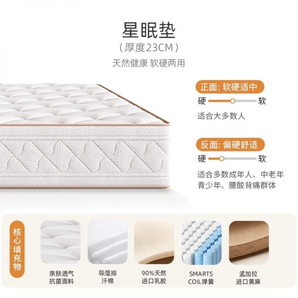 SW甜秘密席梦思床垫乳胶弹簧儿童家用双人硬垫定制厚新氧 - 图片 11